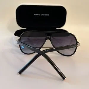 Marc Jacobs Black Aviator Pilot Sunglasses Case Included Marc Jacobs MARC 756/S 003 IR Sunglasses Matte Black - eye  main image 4